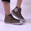 Converse All Star Personalizzate Tessuto Leo Borchie e Occhielli Oro Bruniti