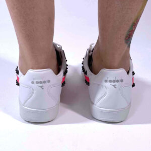 Diadora Personalizzate B. Elite Logo Fucsia, Borchie Cono Alto Nere Glitterate