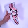 Nike Air Force One Custom Kids Cartoon Dipinte A Mano Rosa Antico
