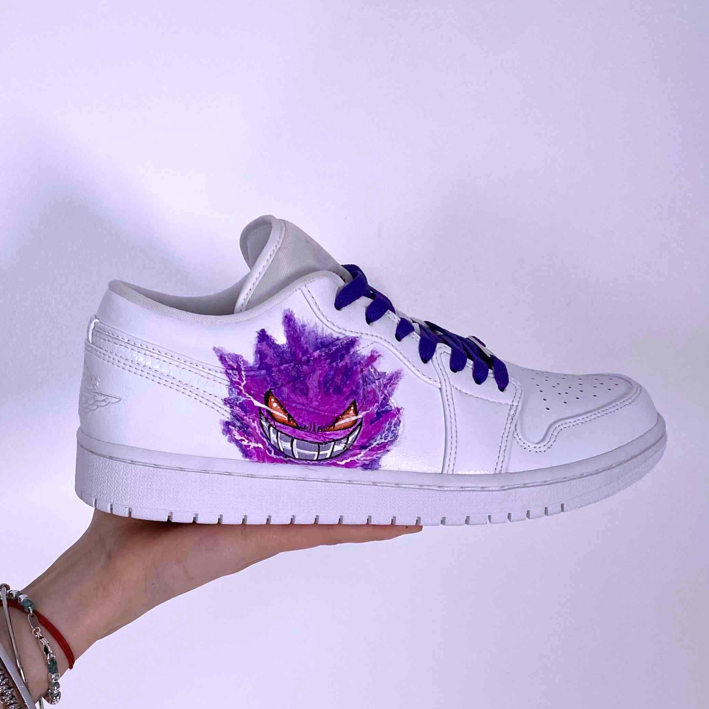 Nike Jordan 1 Custom Low Dipinta a Mano Purple Monster