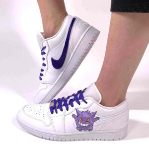 Nike Jordan 1 Custom Low Dipinta a Mano Purple Monster