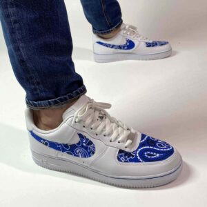 Nike Air Force 1 Custom Bandana Blu