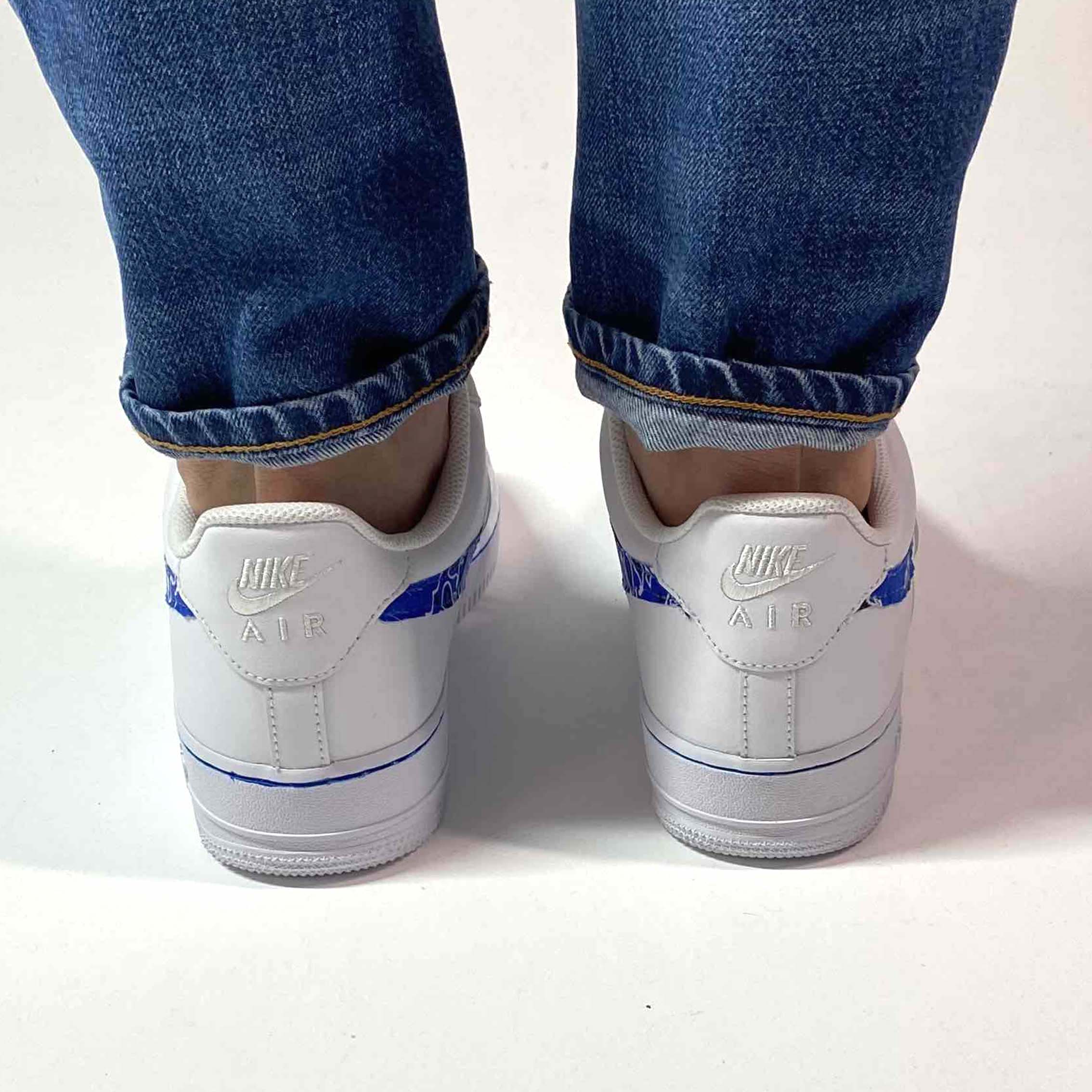 Nike Air Force 1 Custom Bandana Blu