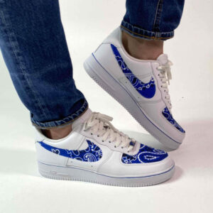 Nike Air Force 1 Custom Bandana Blu