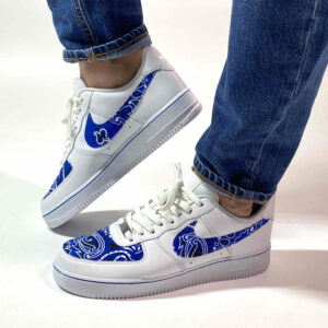 Nike Air Force 1 Custom Bandana Blu