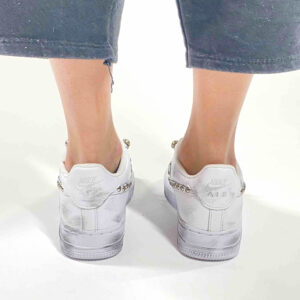 Nike Air Force 1 Custom Catene e Borchie Piccole Sfera Argento