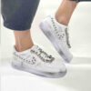 Nike Air Force 1 Custom Catene e Borchie Piccole Sfera Argento