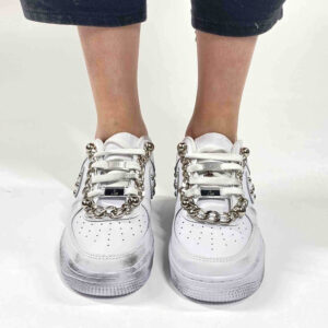 Nike Air Force 1 Custom Catene e Borchie Piccole Sfera Argento