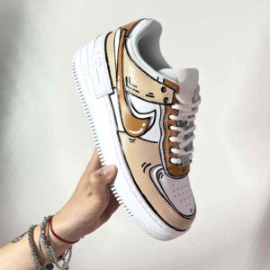 Nike Air Force 1 Shadow Custom Cartoon Beige e Marrone