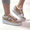 Nike Air Force 1 Shadow Custom Cartoon Beige e Marrone
