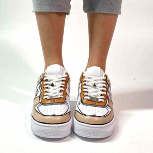Nike Air Force 1 Shadow Custom Cartoon Beige e Marrone