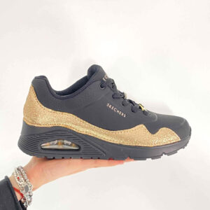 Skechers One Stand on Air Personalizzate Base Nera, Dettaglio Glitter Oro