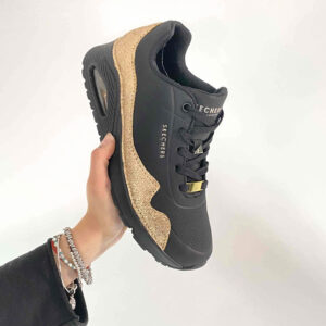 Skechers One Stand on Air Personalizzate Base Nera, Dettaglio Glitter Oro