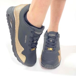 Skechers One Stand on Air Personalizzate Base Nera, Dettaglio Glitter Oro