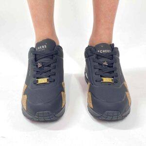 Skechers One Stand on Air Personalizzate Base Nera, Dettaglio Glitter Oro