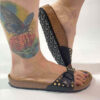 Birkenstock Madrid Personalizzate Base Nera, Borchie Oro