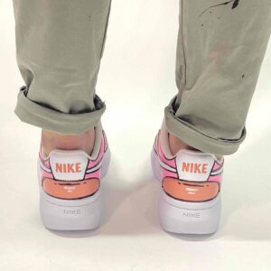 Nike Court Vision Low Platform Custom Cartoon Dipinte A Mano Rosa e Fucsia