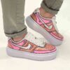 Nike Court Vision Low Platform Custom Cartoon Dipinte A Mano Rosa e Fucsia