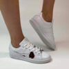 Adidas Stan Smith Personalizzate Dipinte A Mano Papaveri Rossi