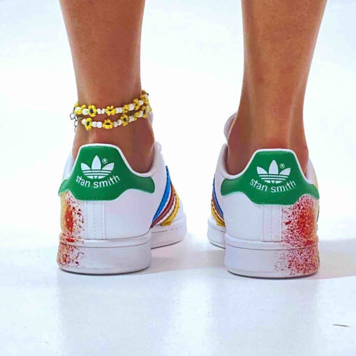Adidas Stan Smith Personalizzate Dipinte a Mano Splash Vol. 2