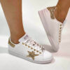 Adidas Stan Smith Personalizzate Squamato Bianco e Glitter Oro