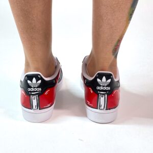 Adidas Superstar Personalizzate Cartoon Dipinte Rosso e Nero