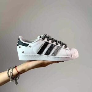 Adidas Superstar Personalizzate Glitter & Lacci Strass – Eclipse Luxury 3