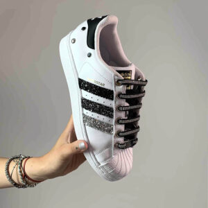 Adidas Superstar Personalizzate Glitter & Lacci Strass – Eclipse Luxury 3