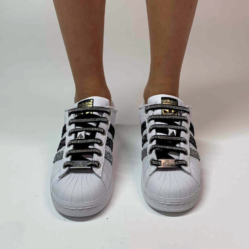 Adidas Superstar Personalizzate Glitter & Lacci Strass – Eclipse Luxury 3