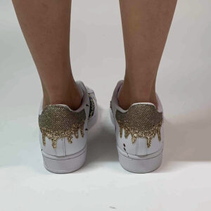 Adidas Superstar Personalizzate Pelle & Borchie Oro Uragano