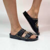 Arizona Eva Birkenstock Personalizzate Base Nera, Borchie Oro e Argento
