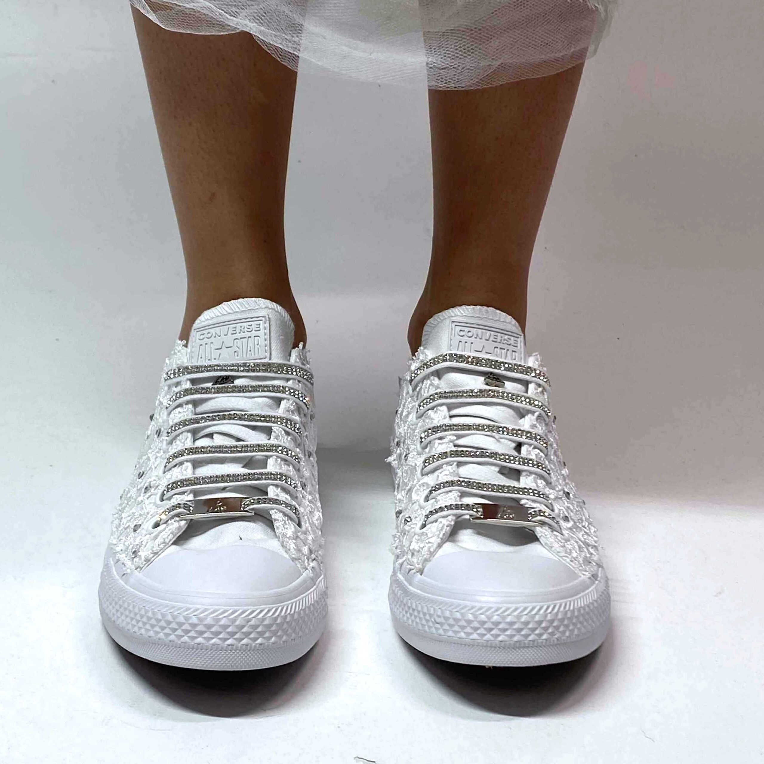 Converse All Star Custom Sposa Macrame LLab scarpe custom