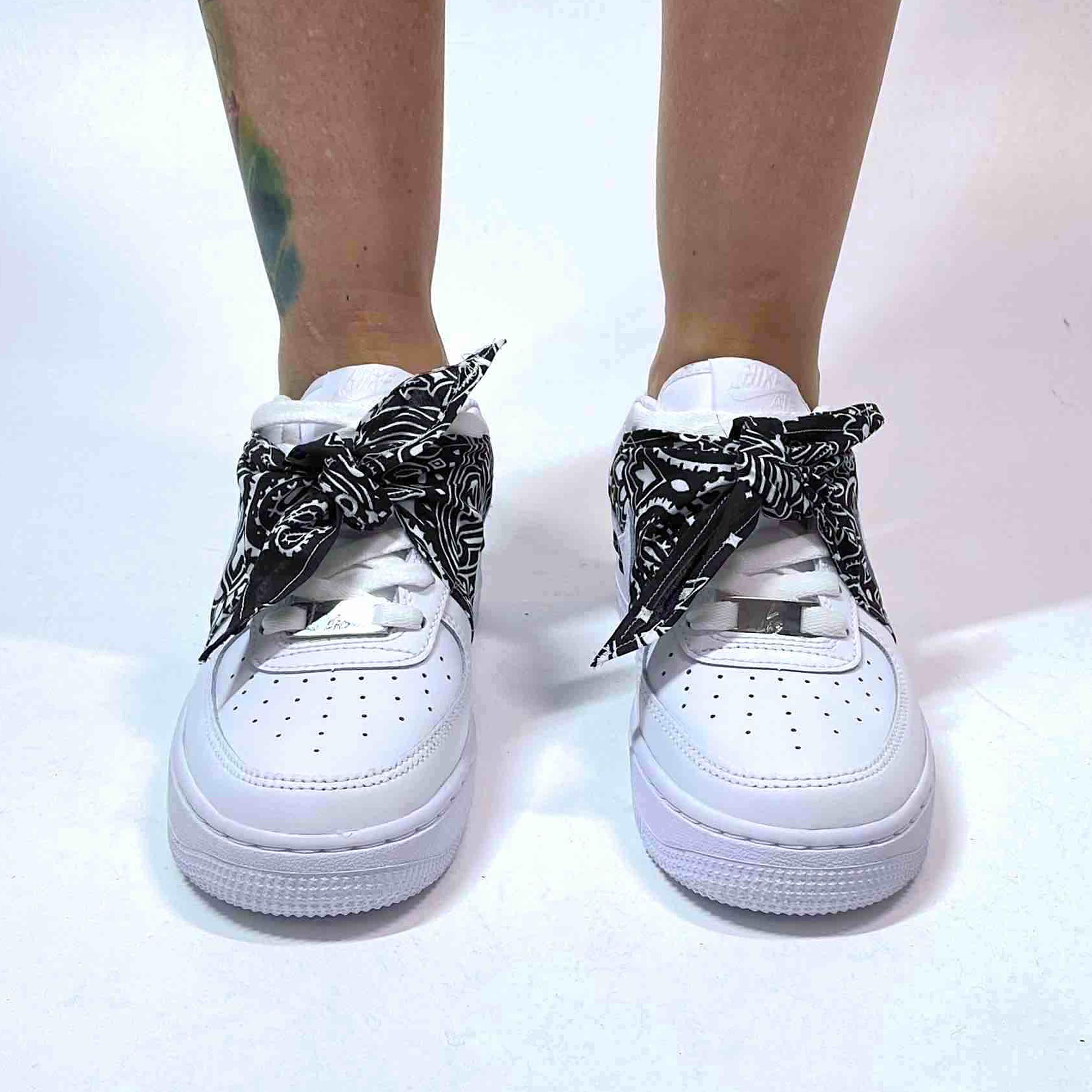 Black And White Custom Bandana Af1 Nike Air Force Bandana Limited