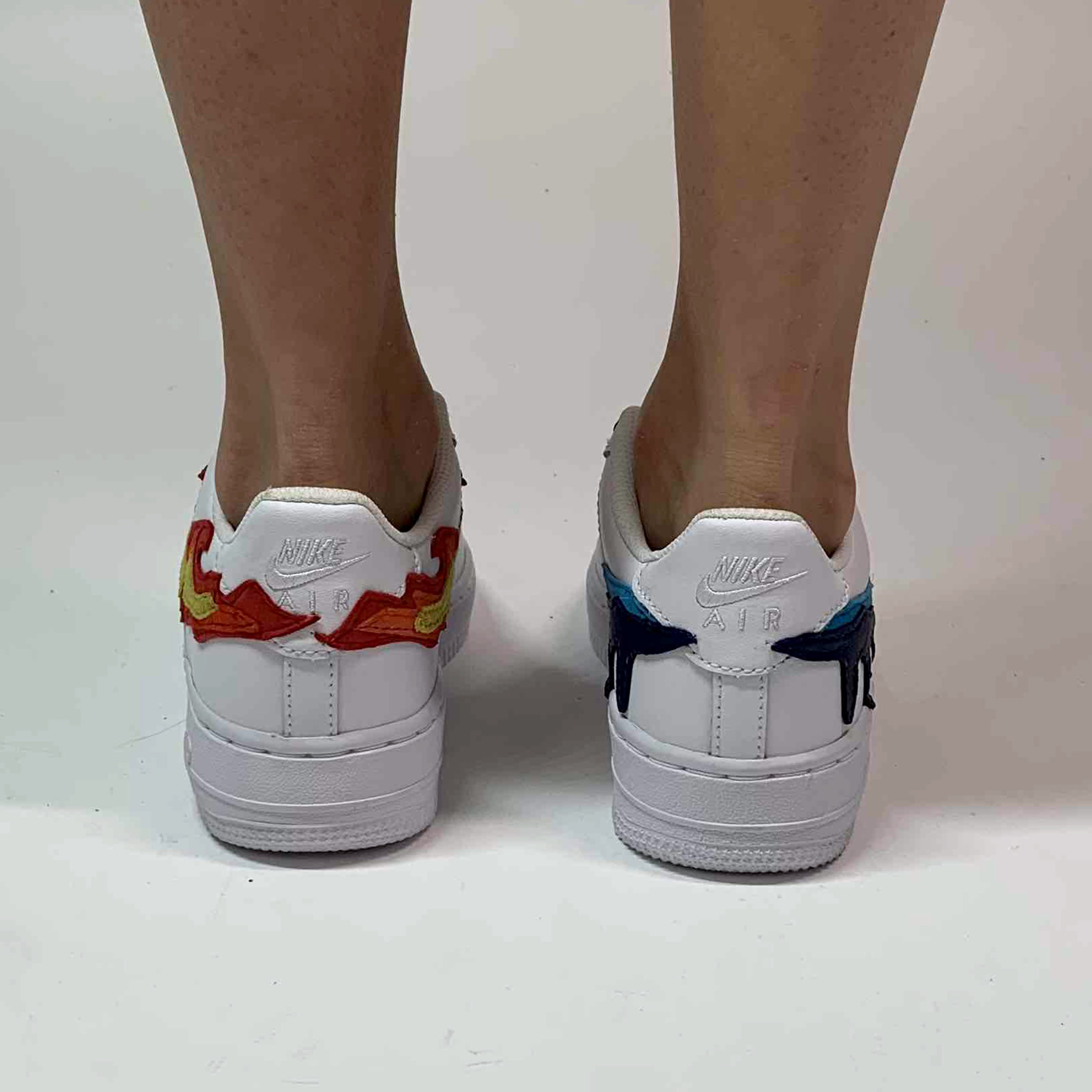 Nike Air Force One Custom Fire and Water