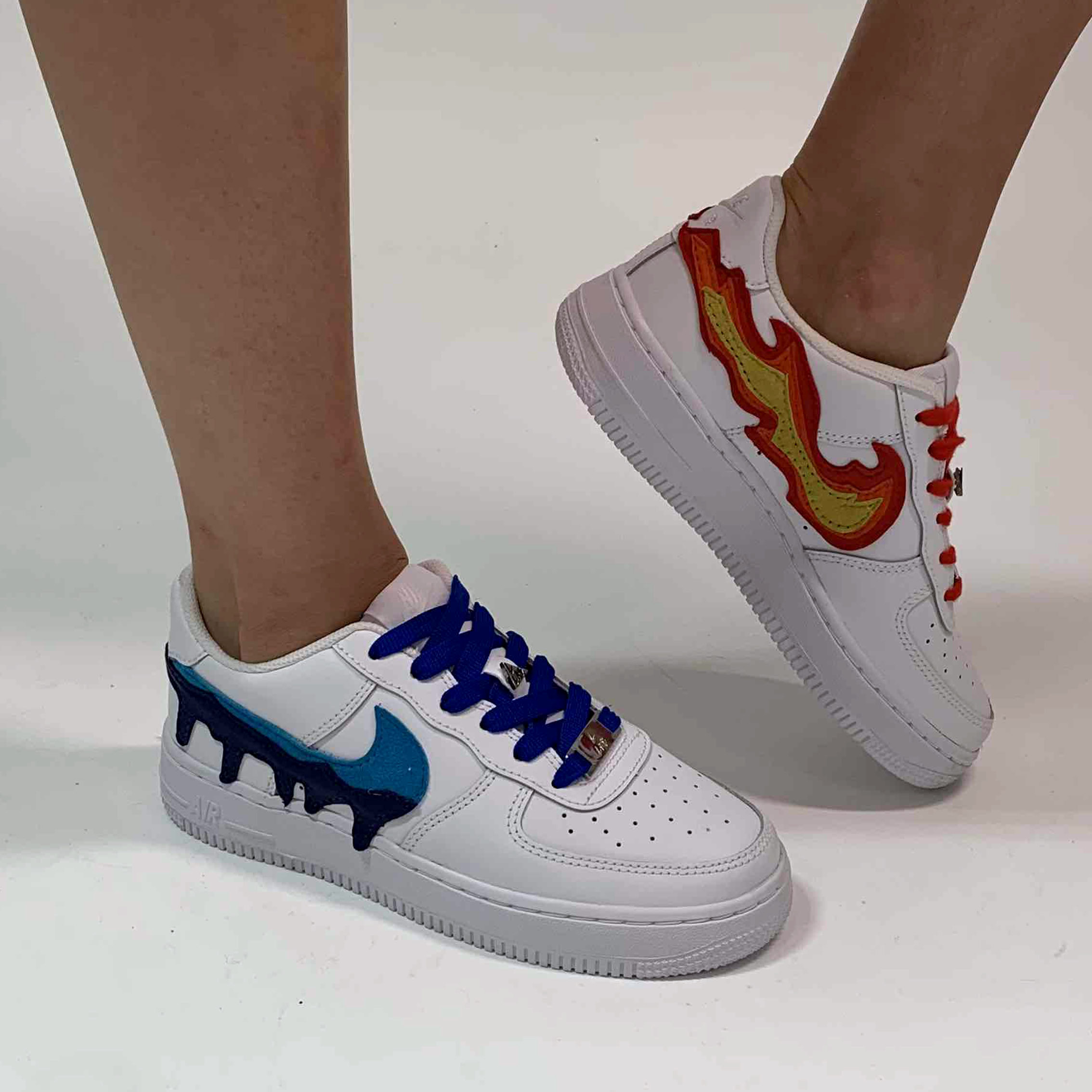 Sneakers Air Force 1 personalizzate con lacci in corda nere -  Italia