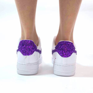 Nike Air Force One Custom Glitter Viola e Lurex Bianco