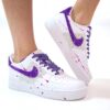 Nike Air Force One Custom Glitter Viola e Lurex Bianco