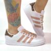Adidas Stan Smith Personalizzate Rosa e Maculato Lacci Lurex Rosa