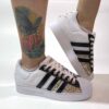 Adidas Superstar Bold Personalizzate Glitter Bianco Oro