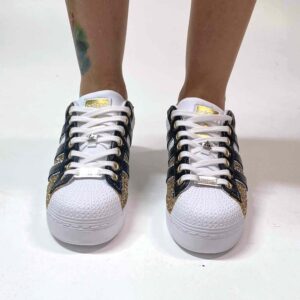 Adidas Superstar Bold Personalizzate Glitter Bianco Oro