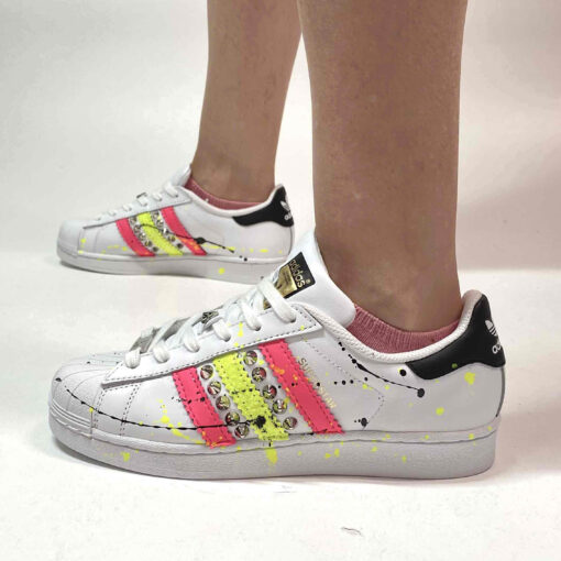 Adidas Superstar Personalizzate Fluo e Glitter