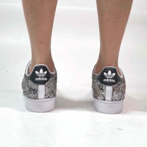 Adidas Superstar Personalizzate Glitter Oro Argento, Rosa e Borchie