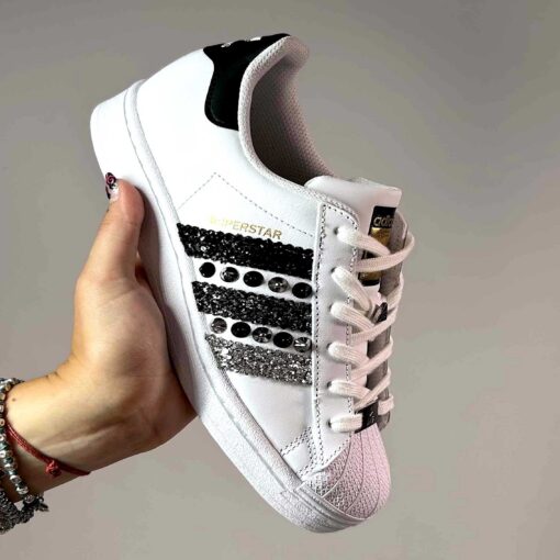 Adidas Superstar Personalizzate Glitter e Borchie “Eclipse” VOL 2