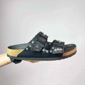 Birkenstock Arizona Personalizzate Total Nera con Strass