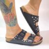 Birkenstock Arizona Personalizzate Total Nera con Strass