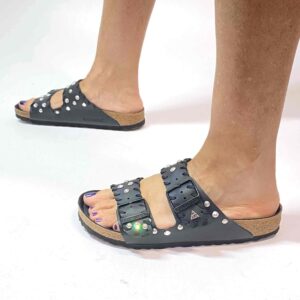 Birkenstock Arizona Personalizzate Total Nera con Strass