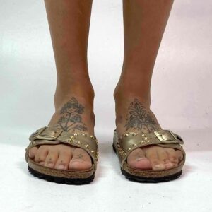Birkenstock Madrid Personalizzate Base Oro, Borchie Oro