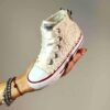 Converse All Star Personalizzate Bambino Macrame e Fiocco Argentato