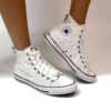 Converse All Star Personalizzate Sposa Laccetto Bianco