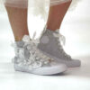 Converse All Star Personalizzate Sposa Lurex Argento e Farfalle